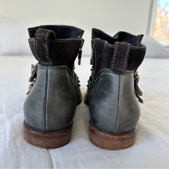 Alberto Fermani Suede and Keather Buckled Booties - Picture 7 of 12